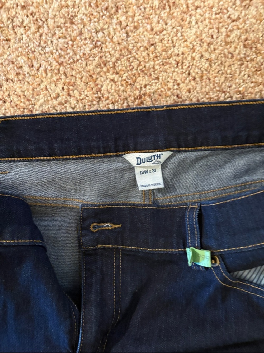 Dark Blue Straight Leg Jeans-Duluth 18x31 - Picture 2 of 2